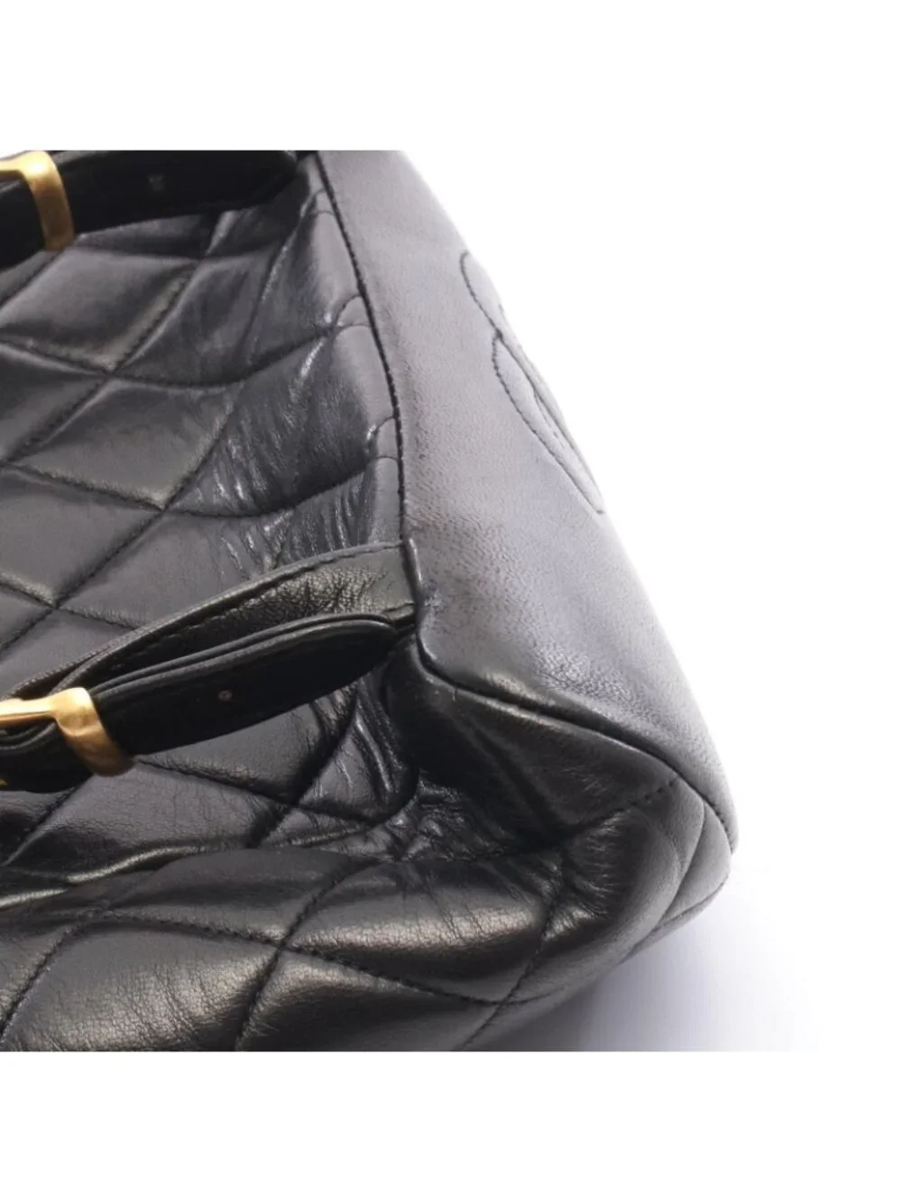 Chanel Backpack Quilted Black Lambskin Double Turnlock
